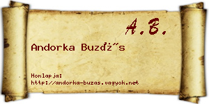 Andorka Buzás névjegykártya